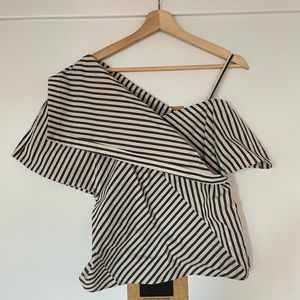 Theory Bryson one shoulder fold over top